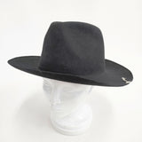 HUNTISM ラビット 中折れ サイズM 帽子 ハット ブラック メンズ ハンティズム【中古】5-1202T◎