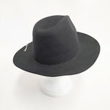 HUNTISM ラビット 中折れ サイズM 帽子 ハット ブラック メンズ ハンティズム【中古】5-1202T◎