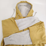 Name. RAYERED SLEEVE ZIP HOODIE サイズ1 定価31900円 NMCU-042 レイヤード パーカー 25SS イエロー ベージュ メンズ ネーム【中古】5-1108M♪