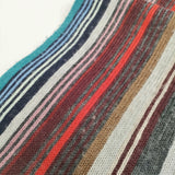 Paul Smith マルチボーダー フリンジ ニット ウール マフラー グレー 多色 メンズ ポール・スミス【中古】5-1202T◎