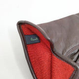 Paul Smith 羊革 ラムレザー カシミヤ 24cm 手袋 ブラウン メンズ ポール・スミス【中古】5-1202T◎