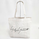 Yohji Yamamoto 青山本店限定 ノベルティ シグネチャーロゴ キャンバス トートバッグ キナリ メンズ ヨウジヤマモト【中古】6-0503G∞
