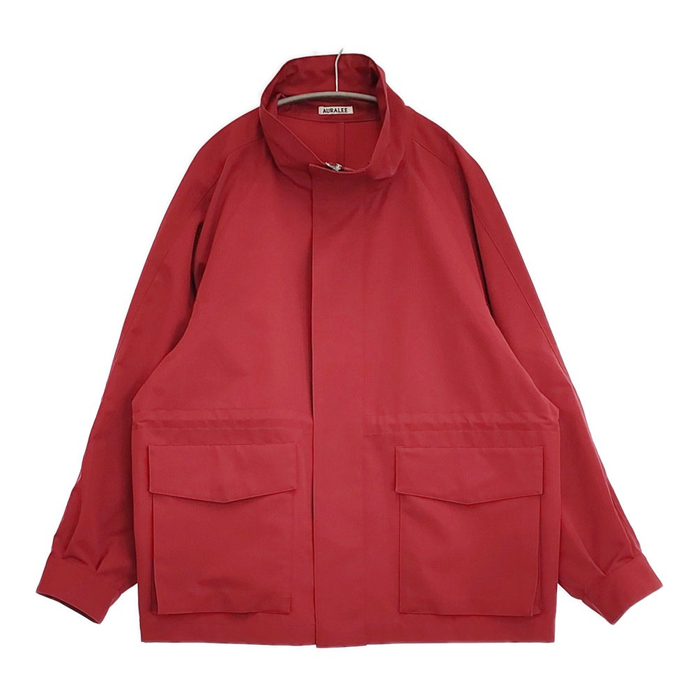 auraleeウールマックスキャンバス ブルゾン 赤 0 AURALEE WOOL MAX CANVAS HIGH NECK ZIP BLOUSON サイズ3 定価99000円