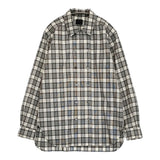 山内 グレンチェック ダブルオープンカラーシャツ 定価75900円 25241-wo サイズ3 ウール 長袖シャツ 25AW ホワイト ブラック メンズ 山内【中古】5-1115T♪