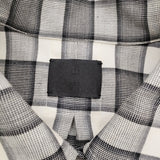 山内 グレンチェック ダブルオープンカラーシャツ 定価75900円 25241-wo サイズ3 ウール 長袖シャツ 25AW ホワイト ブラック メンズ 山内【中古】5-1115T♪