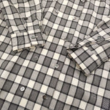 山内 グレンチェック ダブルオープンカラーシャツ 定価75900円 25241-wo サイズ3 ウール 長袖シャツ 25AW ホワイト ブラック メンズ 山内【中古】5-1115T♪