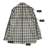 山内 グレンチェック ダブルオープンカラーシャツ 定価75900円 25241-wo サイズ3 ウール 長袖シャツ 25AW ホワイト ブラック メンズ 山内【中古】5-1115T♪