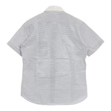 UNITED ARROWS クレリックシャツ slim fit サイズM ボーダー 半袖シャツ ライトブルー ホワイト メンズ ユナイテッドアローズ【中古】6-0424S♪
