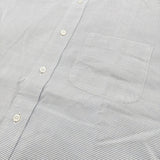 UNITED ARROWS クレリックシャツ slim fit サイズM ボーダー 半袖シャツ ライトブルー ホワイト メンズ ユナイテッドアローズ【中古】6-0424S♪