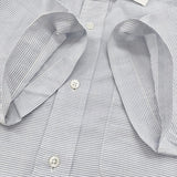 UNITED ARROWS クレリックシャツ slim fit サイズM ボーダー 半袖シャツ ライトブルー ホワイト メンズ ユナイテッドアローズ【中古】6-0424S♪