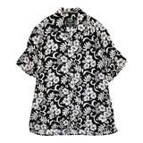 GITMAN BROS./UNITED ARROWS 別注 USA製 レーヨン 開襟 半袖シャツ ブラック ホワイト メンズ ギットマンブラザーズ/ユナイテッドアローズ【中古】6-0424S♪