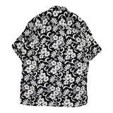 GITMAN BROS./UNITED ARROWS 別注 USA製 レーヨン 開襟 半袖シャツ ブラック ホワイト メンズ ギットマンブラザーズ/ユナイテッドアローズ【中古】6-0424S♪
