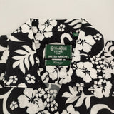 GITMAN BROS./UNITED ARROWS 別注 USA製 レーヨン 開襟 半袖シャツ ブラック ホワイト メンズ ギットマンブラザーズ/ユナイテッドアローズ【中古】6-0424S♪