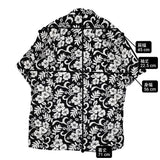 GITMAN BROS./UNITED ARROWS 別注 USA製 レーヨン 開襟 半袖シャツ ブラック ホワイト メンズ ギットマンブラザーズ/ユナイテッドアローズ【中古】6-0424S♪