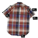 FUJITO/SOVEREIGN UNITED ARROWS サイズ2 コットンリネン チェック 半袖シャツ ブラウン ブルー メンズ フジト/ソブリン【中古】6-0424S♪