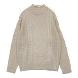 a day in the life/UNITED ARROWS ハイネック ケーブルニット アクリル セーター ニット ベージュ メンズ アデイインザライフ/ユナイテッドアローズ【中古】6-0102T∞