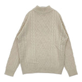 a day in the life/UNITED ARROWS ハイネック ケーブルニット アクリル セーター ニット ベージュ メンズ アデイインザライフ/ユナイテッドアローズ【中古】6-0102T∞
