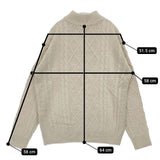 a day in the life/UNITED ARROWS ハイネック ケーブルニット アクリル セーター ニット ベージュ メンズ アデイインザライフ/ユナイテッドアローズ【中古】6-0102T∞