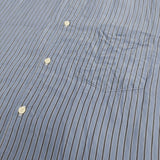 COMME des GARCONS HOMME キュプラストライプ 製品加工 定価42900円 AD2024 半袖シャツ 25SS ライトブルー メンズ コムデギャルソンオム【中古】5-1118S♪