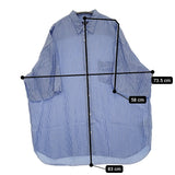 COMME des GARCONS HOMME キュプラストライプ 製品加工 定価42900円 AD2024 半袖シャツ 25SS ライトブルー メンズ コムデギャルソンオム【中古】5-1118S♪