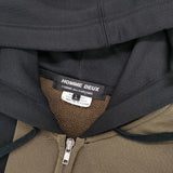 COMME des GARCONS HOMME DEUX 切替 ジップ パーカー AD2023 ブラック カーキ メンズ コムデギャルソンオムドゥ【中古】6-0121M∞