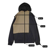 COMME des GARCONS HOMME DEUX 切替 ジップ パーカー AD2023 ブラック カーキ メンズ コムデギャルソンオムドゥ【中古】6-0121M∞