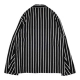 Black Weirdos リネンウール プリント入り 21Aw-JK04 ストライプ ジャケット ブラック ホワイト メンズ ブラックウィドー【中古】6-0114T∞