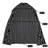 Black Weirdos リネンウール プリント入り 21Aw-JK04 ストライプ ジャケット ブラック ホワイト メンズ ブラックウィドー【中古】6-0114T∞