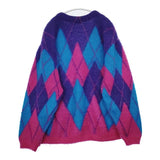 LAD MUSICIAN 2222-032 Argyle Mohair Cardigan アーガイル モヘヤ混 カーディガン ブルー ピンク メンズ ラッドミュージシャン【中古】5-1214T∞