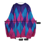 LAD MUSICIAN 2222-032 Argyle Mohair Cardigan アーガイル モヘヤ混 カーディガン ブルー ピンク メンズ ラッドミュージシャン【中古】5-1214T∞