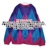LAD MUSICIAN 2222-032 Argyle Mohair Cardigan アーガイル モヘヤ混 カーディガン ブルー ピンク メンズ ラッドミュージシャン【中古】5-1214T∞
