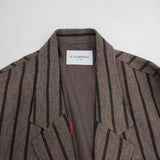 Black Weirdos 21AW-JK04 リネンウール プリント入り テーラードジャケット ブラウン メンズ ブラックウィドー【中古】5-1214T∞