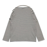 SAINT JAMES ウエッソン サイズT6 ボートネック ボーダー 長袖Ｔシャツ カットソー ロンＴ ホワイト ブラック メンズ セントジェームス【中古】6-0222M♪
