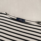 SAINT JAMES ウエッソン サイズT6 ボートネック ボーダー 長袖Ｔシャツ カットソー ロンＴ ホワイト ブラック メンズ セントジェームス【中古】6-0222M♪