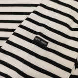 SAINT JAMES ウエッソン サイズT6 ボートネック ボーダー 長袖Ｔシャツ カットソー ロンＴ ホワイト ブラック メンズ セントジェームス【中古】6-0222M♪