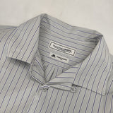 UNIVERSAL PRODUCTS/THOMAS MASON ストライプ オープンカラー サイズ2 長袖シャツ ブルーグレー メンズ ユニバーサルプロダクツ/トーマスメイソン【中古】6-0222M♪