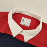 ADULT ORIENTED ROBES Rugby AOR ナイロンシャツ ワイドボーダー 10-12410408 長袖シャツ レッド ネイビー メンズ アダルトオリエンテッドローブス【中古】6-0222M♪