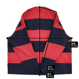 ADULT ORIENTED ROBES Rugby AOR ナイロンシャツ ワイドボーダー 10-12410408 長袖シャツ レッド ネイビー メンズ アダルトオリエンテッドローブス【中古】6-0222M♪