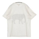WHITE LINE アートT 田中健太郎 象 エレファント サイズ46 半袖Ｔシャツ カットソー ホワイト メンズ ホワイトライン【中古】6-0424S♪