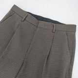 BEAUTY&YOUTH UNITED ARROWS ストレッチ チェック ワイド 1P テーパードパンツ 定価15400円 ブラウン メンズ ビューティアンドユース【中古】6-0222T♪