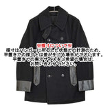 TALSA メルトンウール ダブルブレスト Pコート レザー 牛革 サイズM ピーコート ブラック メンズ タルサ【中古】5-1214T♪