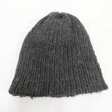 Name. ウール100％ 帽子 ニット帽 ニットキャップ ブラック メンズ ネーム【中古】5-1202T◎