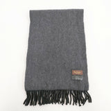 PAUL SMITH COLLECTION スコットランド製 ウールアンゴラマフラー フリンジ マフラー チャコールグレー メンズ ポールスミスコレクション【中古】5-1202T◎