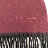 PAUL SMITH COLLECTION イギリス製 カシミヤマフラーフリンジ グラデーション ストール マフラー エンジ ブラウン パープル メンズ ポールスミスコレクション【中古】5-1202T◎