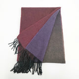 PAUL SMITH COLLECTION イギリス製 カシミヤマフラーフリンジ グラデーション ストール マフラー エンジ ブラウン パープル メンズ ポールスミスコレクション【中古】5-1202T◎