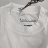 LENO バックプリント ロサンゼルスアパレルボディ 定価9350円 6.5oz 半袖Ｔシャツ カットソー ホワイト メンズ リノ【中古】6-0601S∞