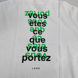 LENO バックプリント ロサンゼルスアパレルボディ 定価9350円 6.5oz 半袖Ｔシャツ カットソー ホワイト メンズ リノ【中古】6-0601S∞