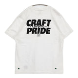 M&M CRAFT WITH PRIDE PRINT 刺繍ロゴ入り サイズL 半袖Ｔシャツ カットソー ホワイト メンズ エムアンドエム【中古】6-0424S♪