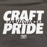 M&M CRAFT WITH PRIDE PRINT 刺繍ロゴ入り サイズL 半袖Ｔシャツ カットソー チャコールグレー メンズ エムアンドエム【中古】6-0424S♪