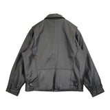 St.JOHN'S BAY セントジョンズベイ 刺繍タグ 中綿入りレザージャケット 革ジャン US古着 サイズL ブルゾン ブラック メンズ【中古】5-1219T♪